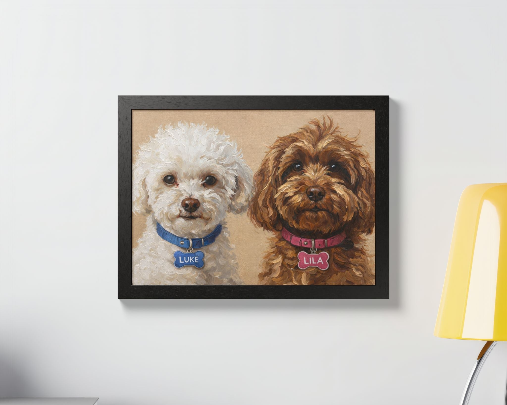 Impasto Oil Painting Custom Pet Portrait (Framed Print)