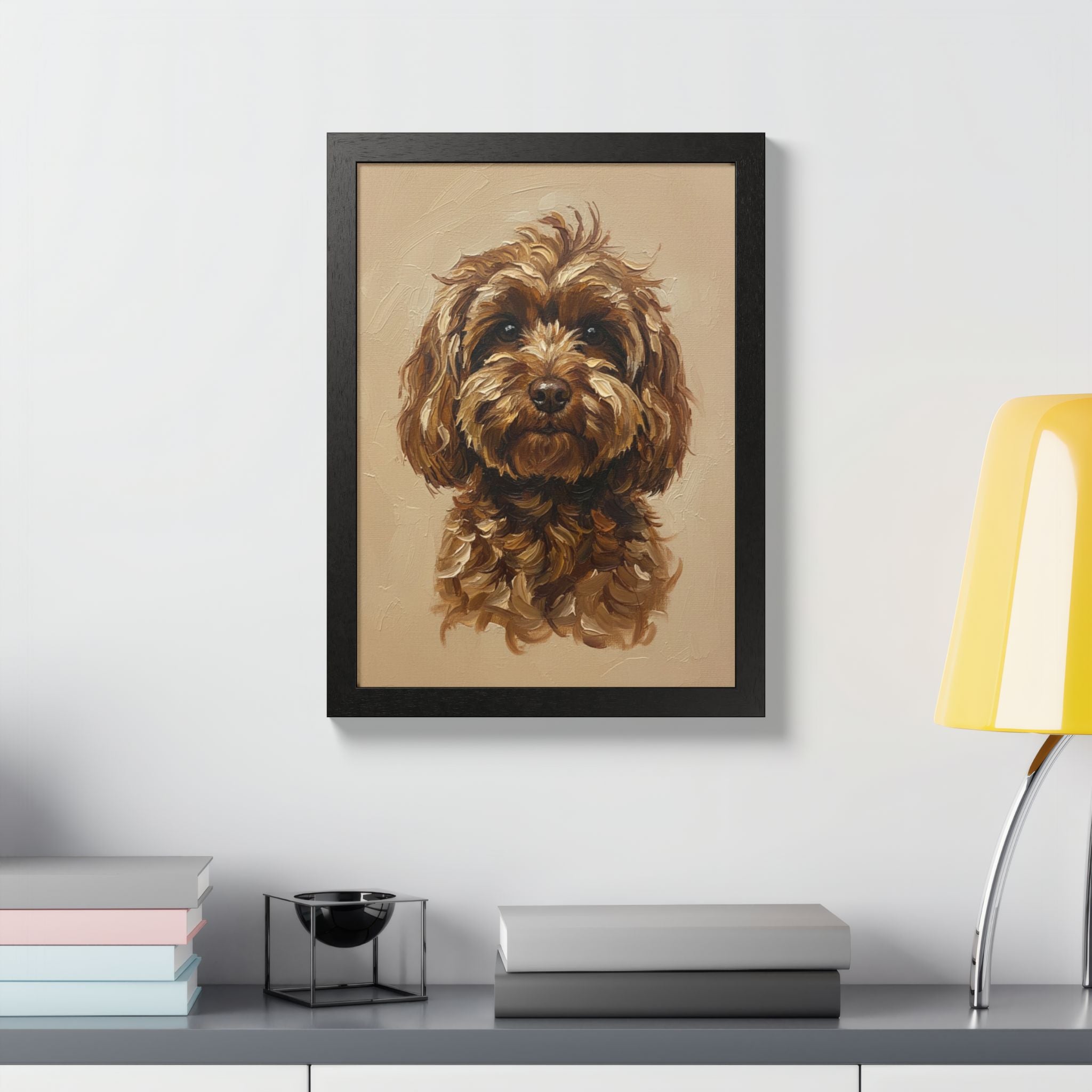 Impasto Oil Painting Custom Pet Portrait (Framed Print)